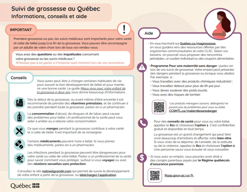 Suivi de grossesse au Québec