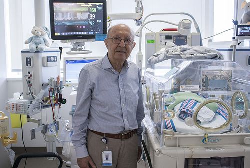 Dr. Apostolos Papageorgiou in the Neonatal Intensive Care Unit of the JGH.